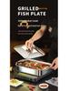 Stainless Steel Grilled Fish and Seafood Pan with Lid and Handle