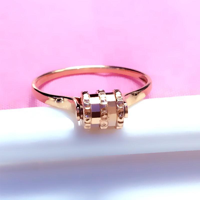 Russia 585 Purple Gold Small Waist Live Ring Plated Rose Gold Exquisite Versatile Fashion Colored Gold Women