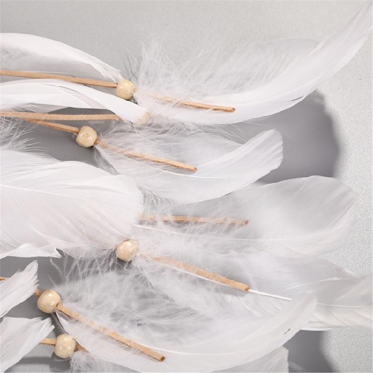 White Feather Hairband Ethnic Headbands Festival Wedding Hair Hoop for Girl