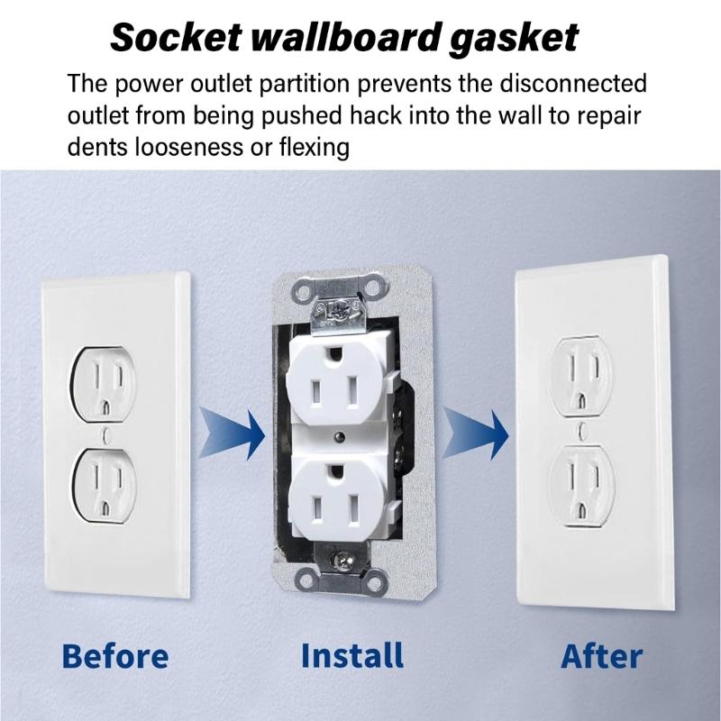 10pcs Metal Receptacle Shims Flush Fit Outlet Leveler Plates Simple Install for Perfectly Aligned Electrical Fixtures