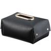 J Nordic style simple modern design living room central table Napkin Holder hand made leather tissue box  Paper Case storage box
