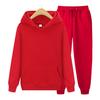 Fashion Solid Color Sports Casual Pullover Hoodie Fleece Men's Hooded Two-piece Set