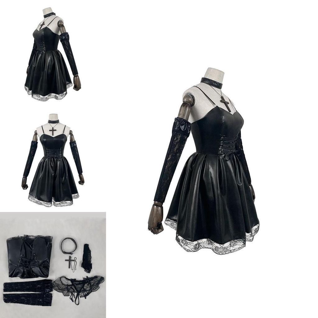 Stylish Misa Amane Death Note Anime Cosplay Black Dress For Halloween And Parties