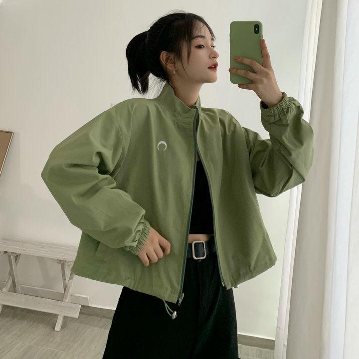 

Женская ретро одежда для защиты от солнца, короткая длина, студенческий корейский стиль, свободный крой, летняя тонкая верхняя одежда в стиле Харадзюку 2XL зелёный