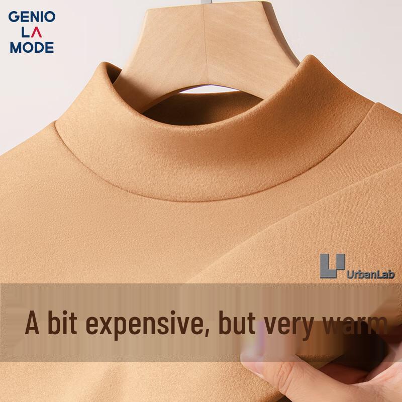 GENIOLAMODE Men s Thermal Half-High Collar Long Sleeve Tee M