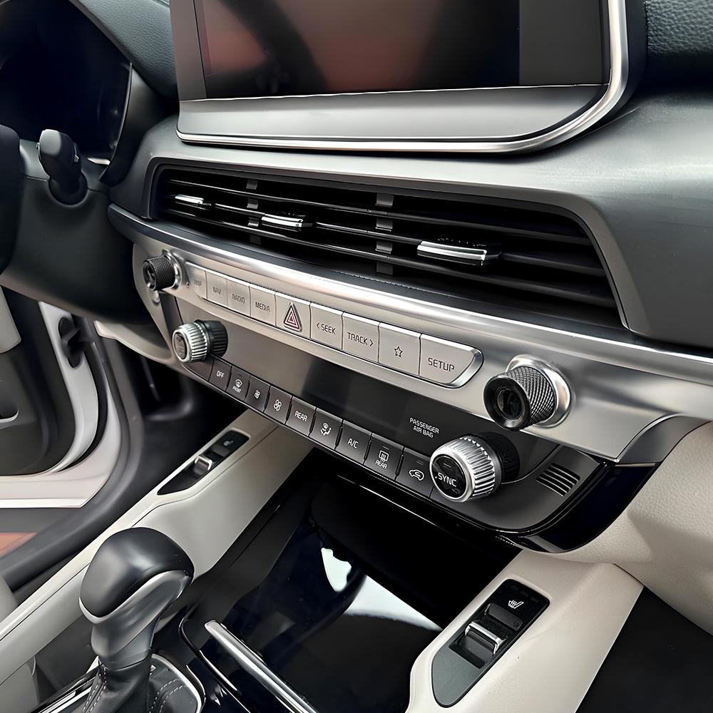 

2PCS Aluminum Alloy Red Blue Black Volume Adjustment Knob Cover Trim For Kia Telluride 2020-2026 Car Tuning Accessories