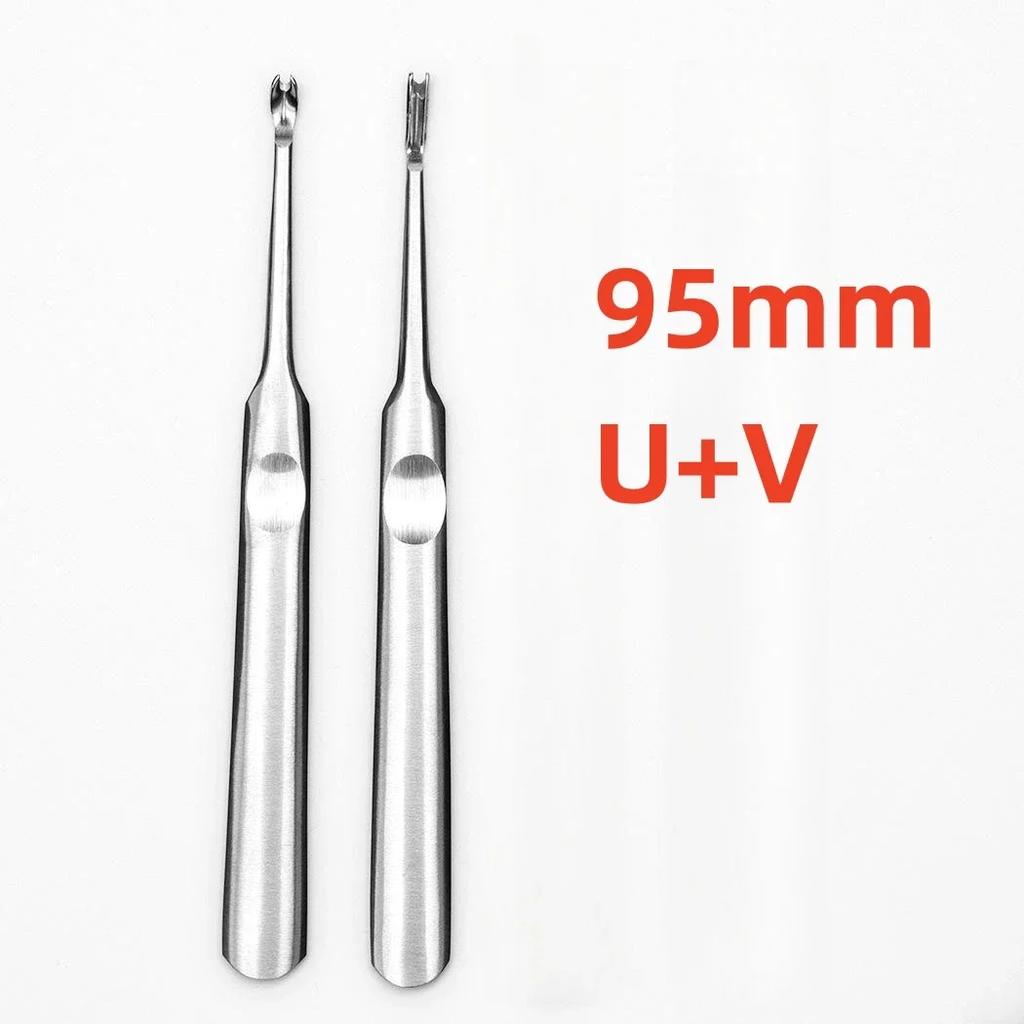 Handmade Leather Stitching Kit U+V Shaped Skiving Punching Tool with Edge Beveler for Leathercraft Projects