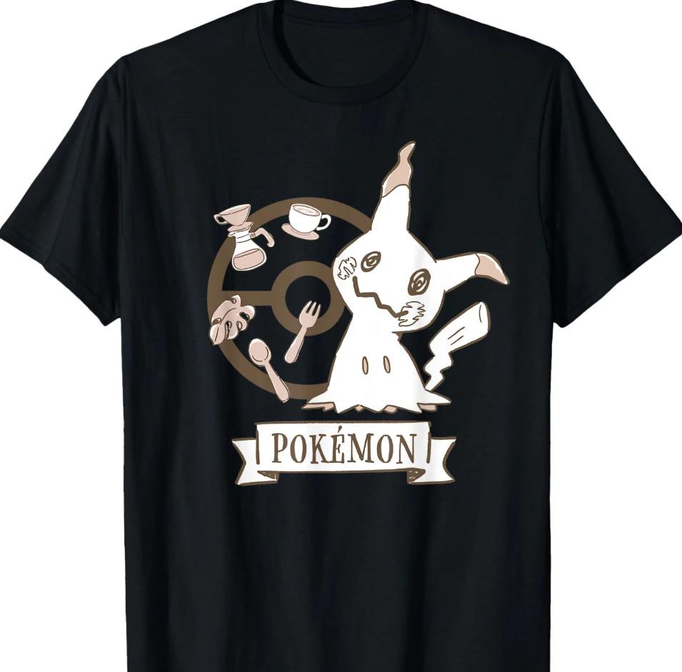 

NEW!! Pokémon - Mimikyu Poké Ball Cafe Drinks T-Shirt Gift For Friends All Size XL