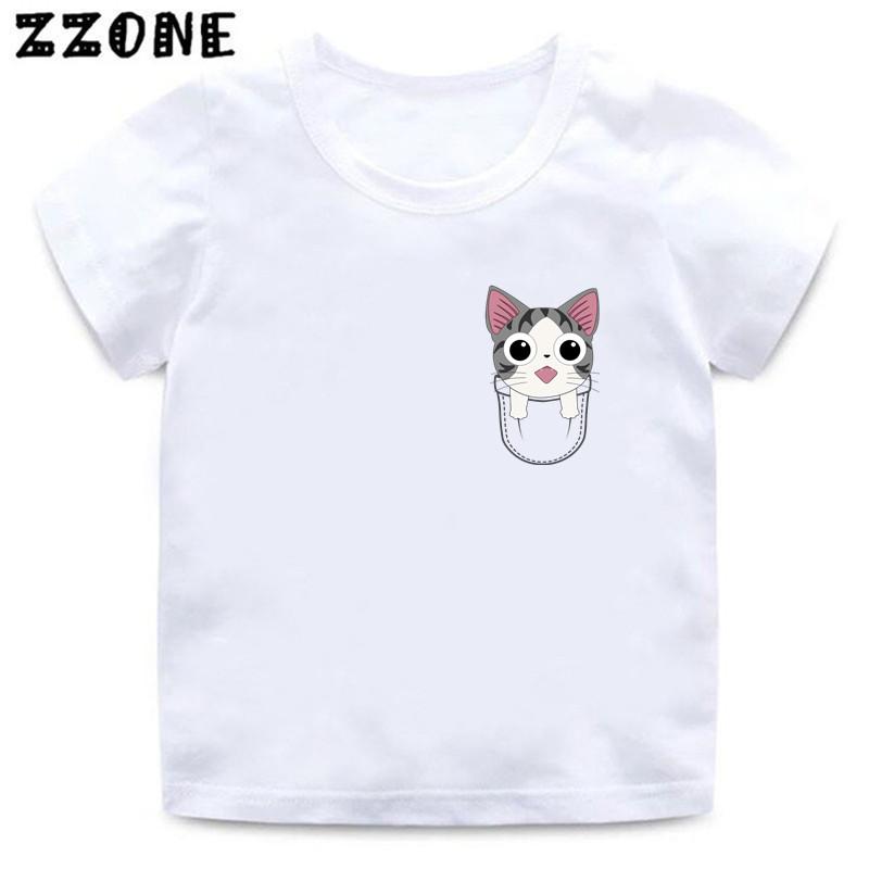 Hot Sale Chis Sweet Home Kawaii Cat Print Cartoon Kids TShirts Girls Clothes Baby Boys T shirt Summer Children Topsooo5833
