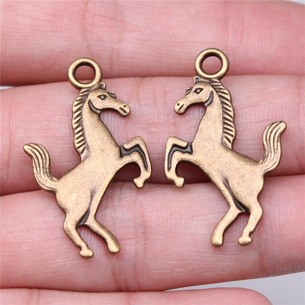 20pcs Running Horse Charms For Jewelry Making Tibetan Bronze Silver Color Pendants Antique Jewelry Making DIY Handmade Craft