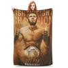 Flannel Throw Blanket Islam Makhachev Russian Fighter Boxer Warm Plush Blankets Soft Bedspread for Bed Living Room Travel Couch