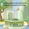 Papageien Badewanne, Automatisch pumpender Vogelbrunnen, Einstellbarer Durchfluss für Vogel Haustier Zirkulierender Brunnen