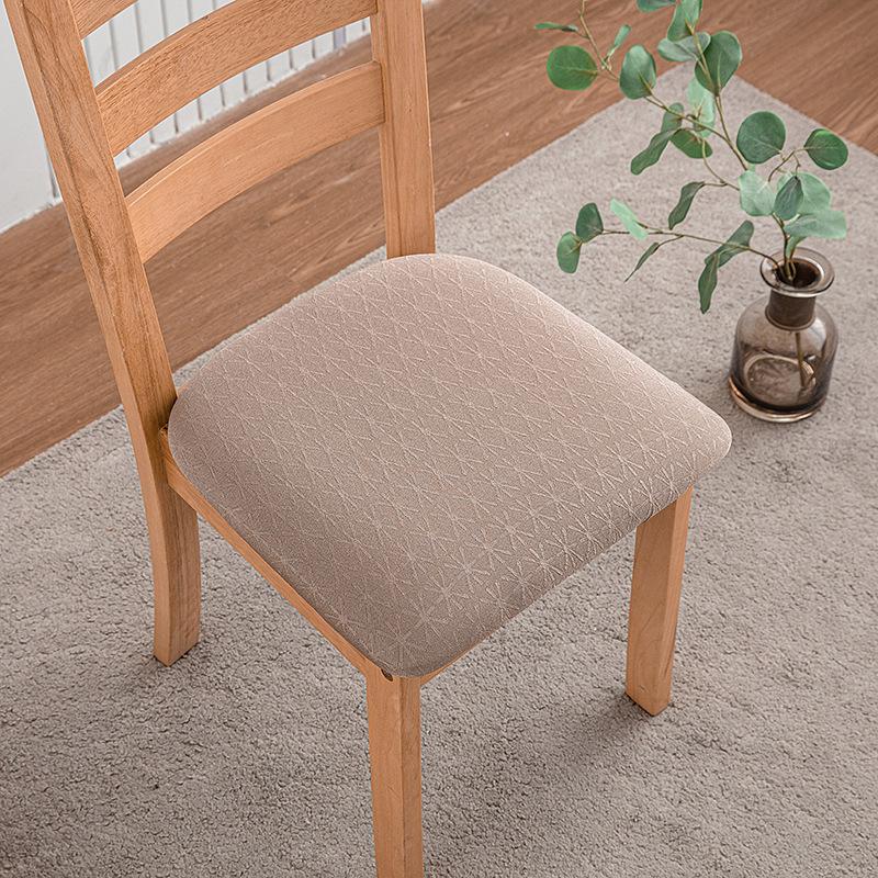 1/2/4/6pcs Jacquard Dining Chair Seat Covers Elastic Seat Slipcovers Removable Furniture Protector for Kitchen Hotel Banquet