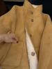 Reversible Suede & Lambswool Fur Hoodie Jacket: Women's Winter Stand Collar
