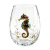 Pumpkin And Ghost Glassware Halloween Theme Glass Tumbler, Black Cat Skull Hand Painted Stemless Egg Shaped Cup, Spooky Lead-free for Party,