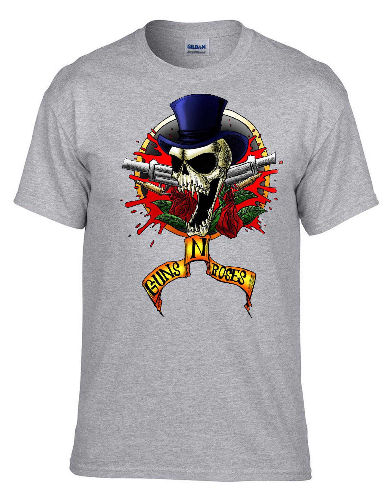 

26 Guns N Roses Rock Music Grey T-Shirt -072_Grey- Unisex T-Shirt XXXL