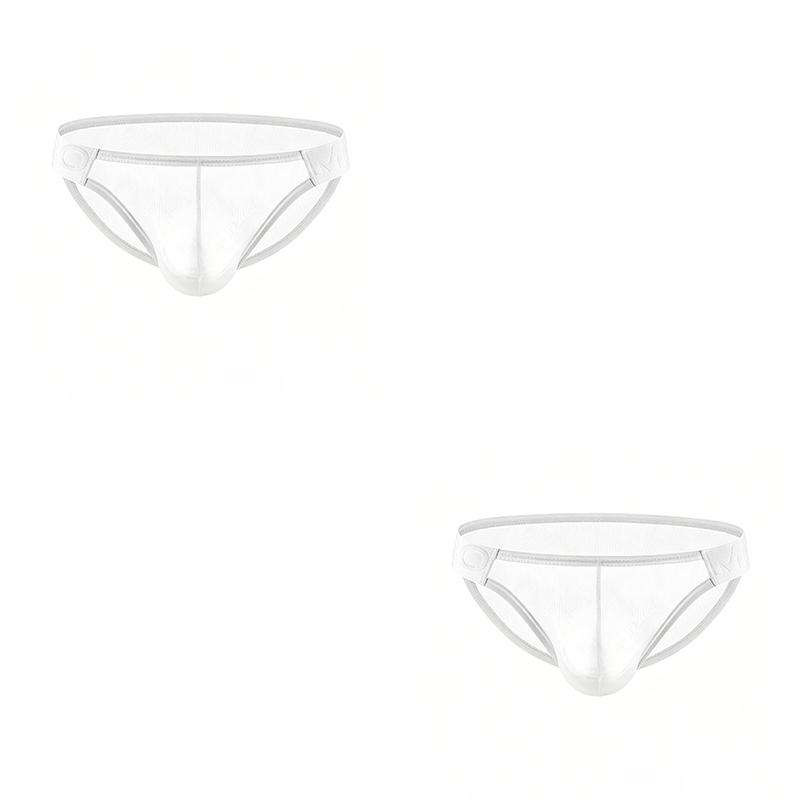 2Pcs/Lot Men's Sexy Low-rise Briefs Ultra-thin See-through Tight Underwear Quick-dry Breathable Solid Color Briefs