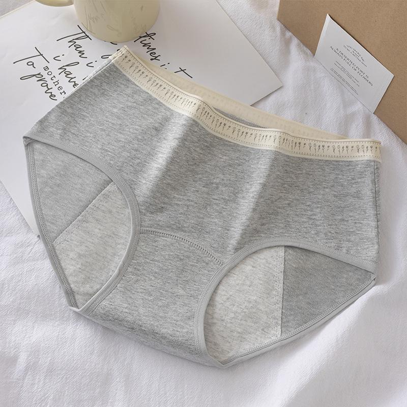 Women Spring and Autumn 10A Anti   Bacterial Cotton Side Leakage Physiological Period Briefs