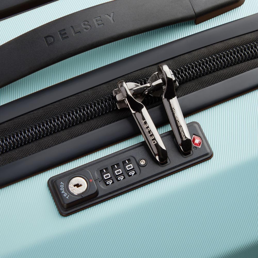 DELSEY PARIS KARAT 2.0 Suitcase, 37L, 55cm, 2.5kg, 5-Year Warranty, Carry-On, TSA Lock, Official Import, DL00261980142, Light Blue