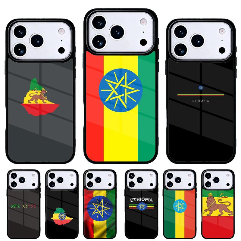Ethiopia Flag Phone Case for iPhone 17 16 15 14 13 Pro Max Back Cover for 12 11 Pro Coque