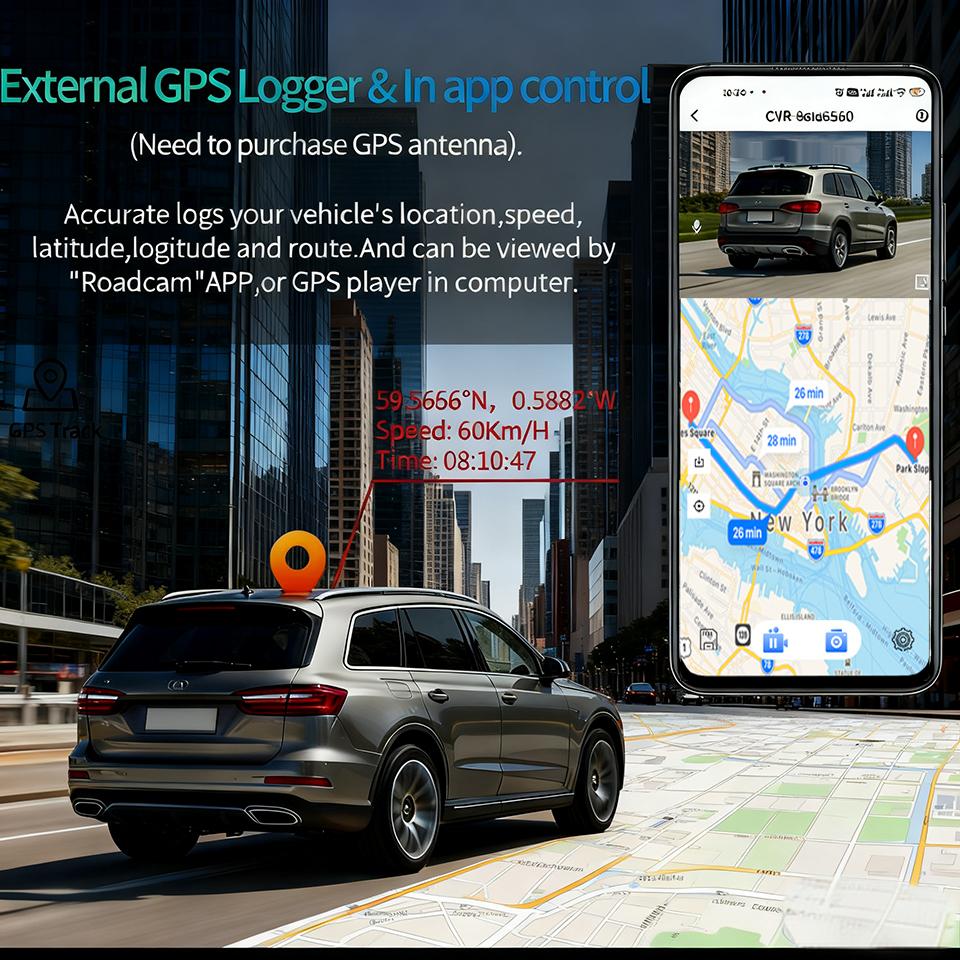 Acceo 4K Mirror Dash Cam Wireless CarPlay Android Auto Optional 1080P Rearview Camera 24H Parking Mode Loop Recording Car Camera