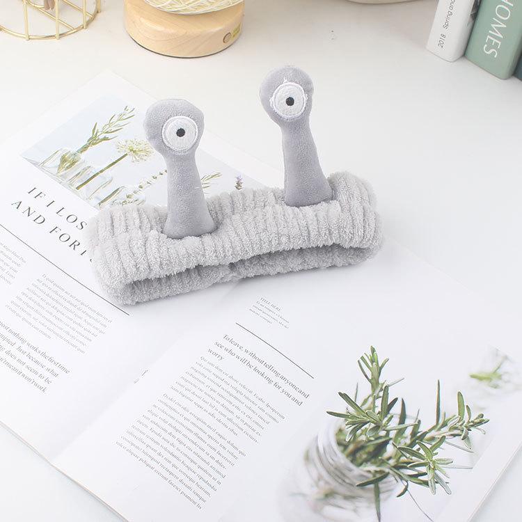 Korean Cute Snail Plush Headband - Creative Cartoon Hair Tie for Face Washing