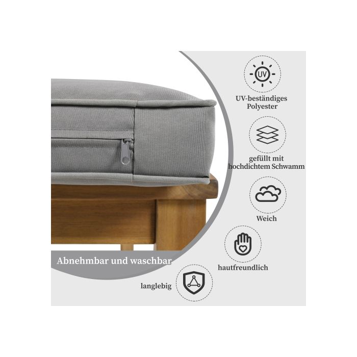 Salon de jardin - Acacia - 3 tabourets - 1 table - Résistant aux intempéries