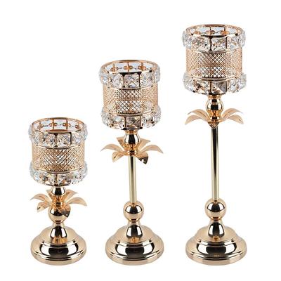 Luxury Classic Metal Candle Holders Vintage Golden Candlestick Home Decoration for Wedding Candelabra Crystal Candle Holder