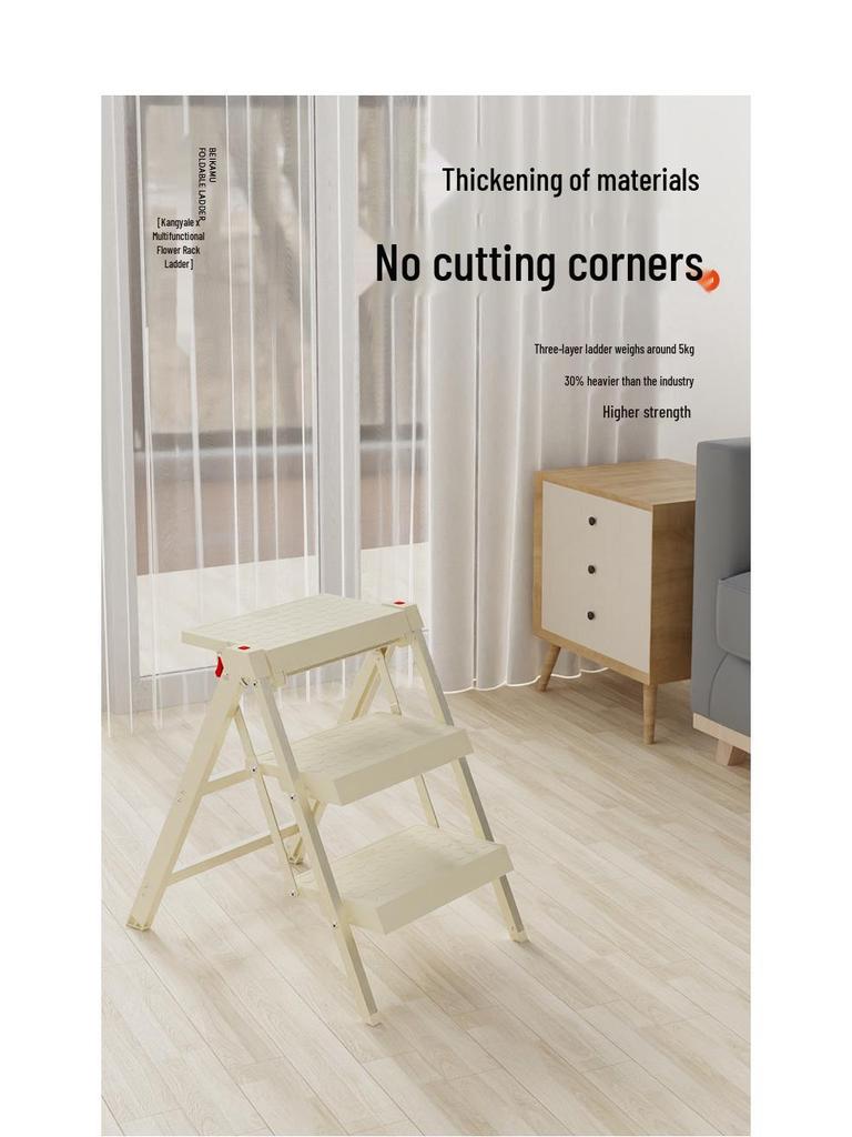 Kangya Le Multifunctional 3-Step Aluminum Folding Ladder for Home
