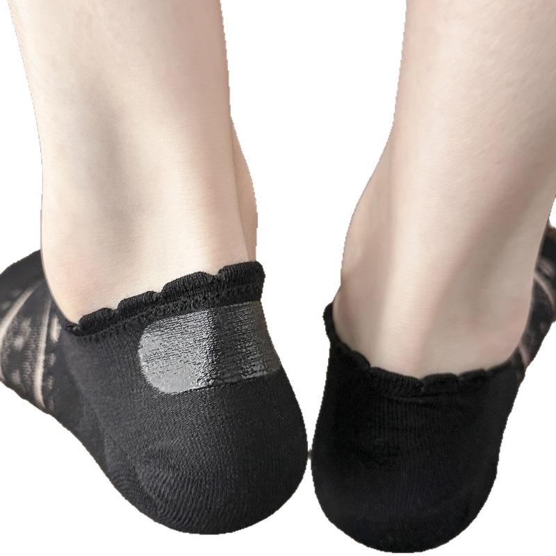 White Ankle Socks - Summer Lightweight Lace-cut Open Short Socks Trendy Ballet-style Invisible Ankle Socks That Don't Come Off The Heel