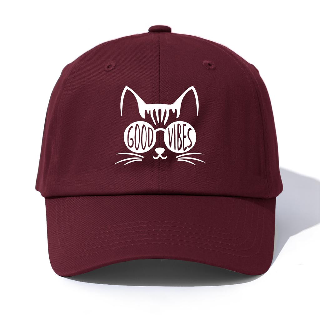 1pc GOOD VIBES Print  Baseball Cap for Adults  Minimalist Retro Style Casual Soft Adjustable Dad Hat Perfect As Gift