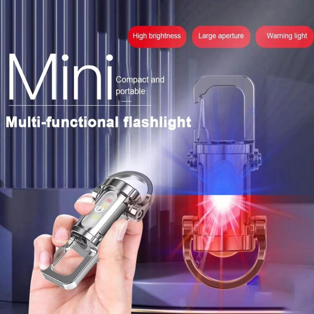 with Red&Blue Light Keychain Flashlights Mini Camping Lantern Durable Work Light  for Outdoor