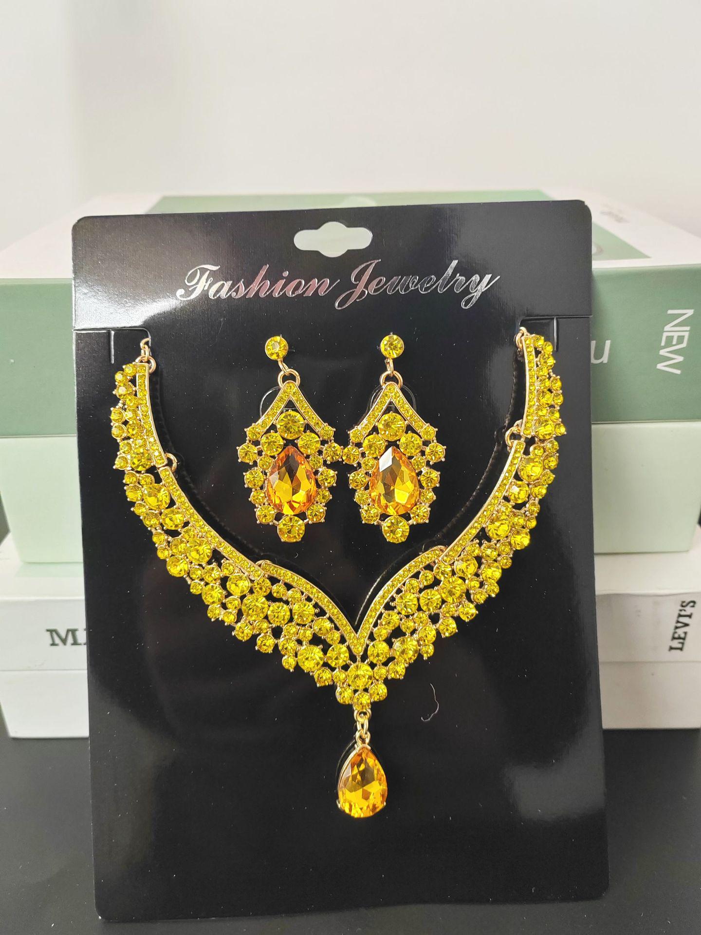 Роскошный кристальный преувеличенный набор ожерелий для вечернего платья