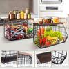 2Pcs Storage Basket Space-Saving Wall Mounted with Wooden Lids Hollow Out Easy To Assemble Foldable Kitchen Basket