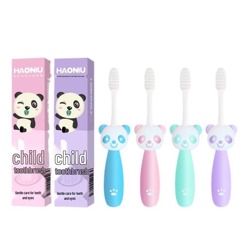 HAONIU Cartoon Panda Children's Toothbrush 10-Pack