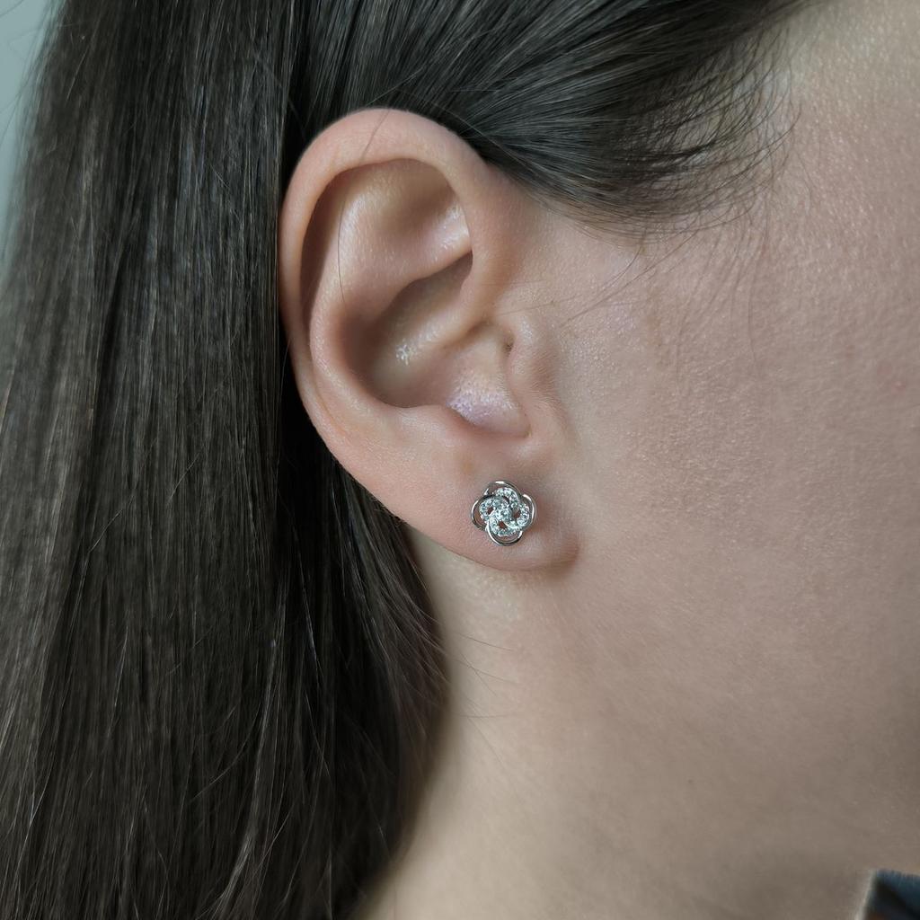 Cercei de argint cu zirconii cubice (2186083)