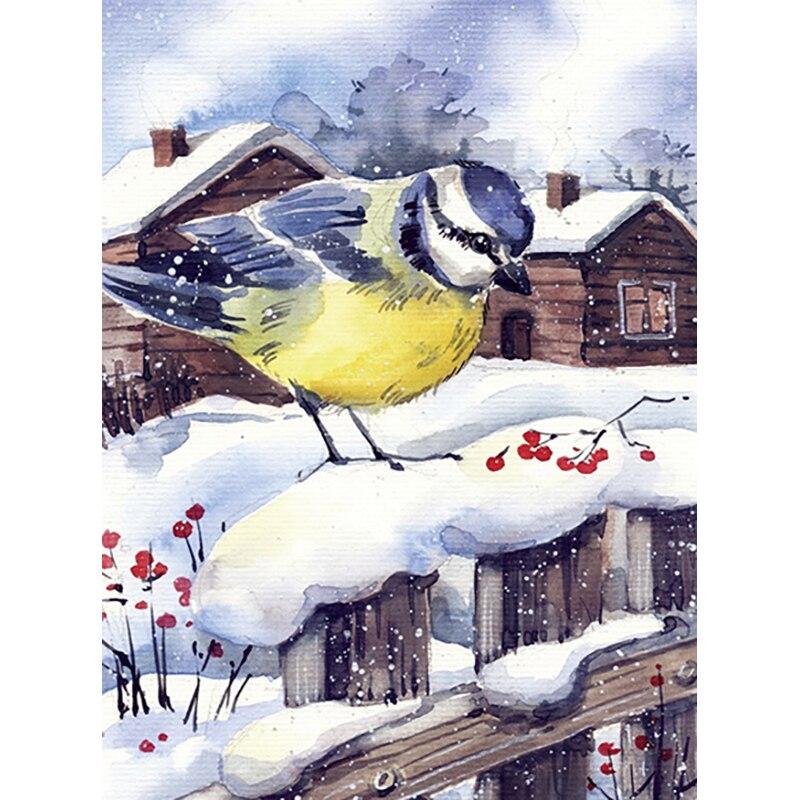 New 5D DIY Diamond Painting Bird Flower Diamond Embroidery Landscape Cross Stitch Full Round Drill Home Decor Manual Gift