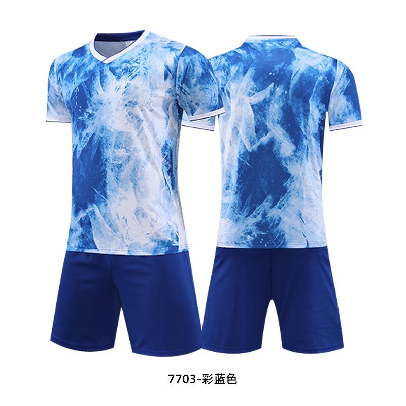 Children's football jersey, short-sleeved suit, competition training jersey, summer breathable printing, football jersey, jersey print number