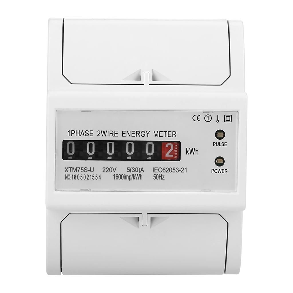 220V Digital 1 phase 2 Wire 4P Din Rail Electric Meter Electronic KWh Meter(5(30)A)