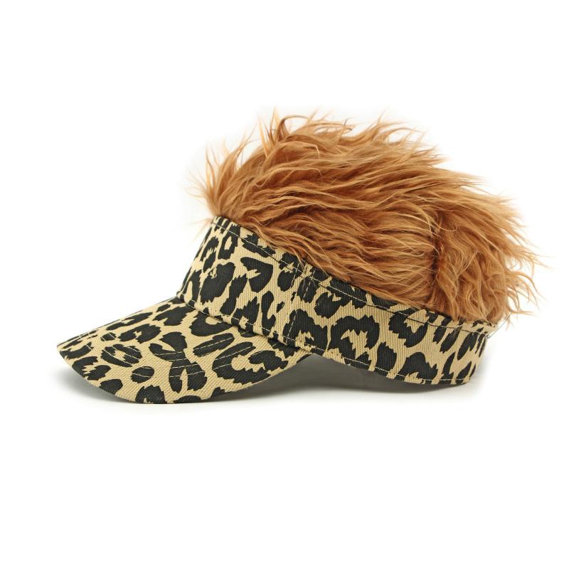 Men's Leopard Print Wig Cap Women's Baseball Cap