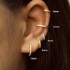 2PCS Minimal Crystal Zirconia Stainless Steel Hoop Earrings Small Huggie Thin Cartilage Earring Helix Tragus Piercing Jewelry