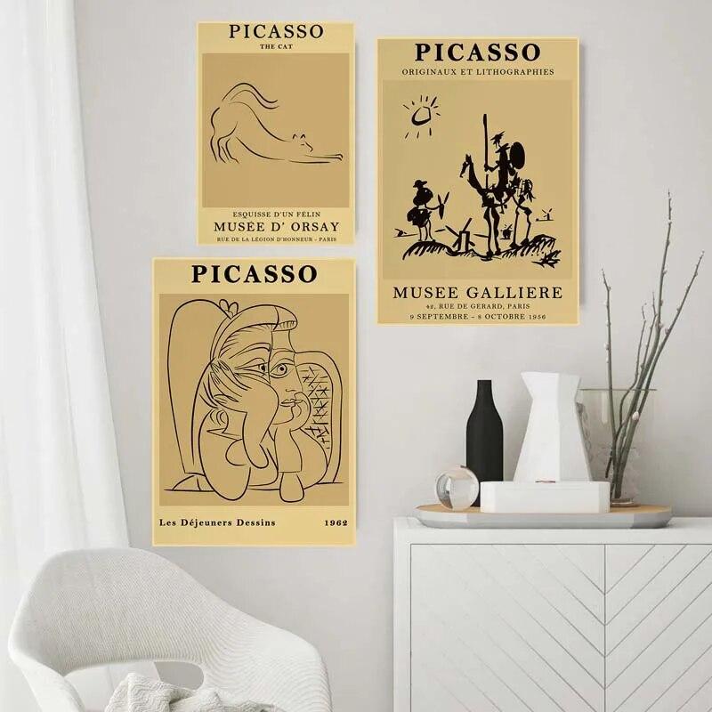 Retro Prints Posters Abstract Girl Body Flower Kraft Paper Wall Art Mural Living Room Decor Nordic Decorative Paintings