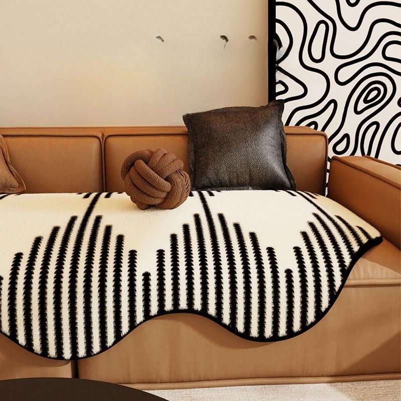 Black Sofa Cushion Non-Slip Stain-Resistant Universal Sofa Cover Cloth Nordic High-Grade Sofa Cover