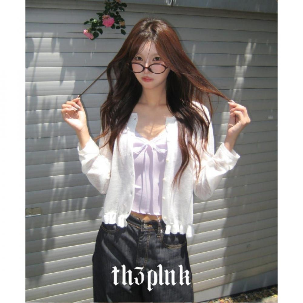 The Pink Summer Sheer Frill Cardigan