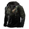 Herren Kapuzenpullover Lockerer Schnitt Mit 3D Digitalem Tierdruck Air Layer Stoff Langarm Freizeit Oberteil Alles