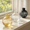 Klarer Wasserpflanzenbehälter Runder Harz-Vase, Transparenter Kugel-Blumentopf mit Jute-Glasvase für Blumenbogen, Moderner Kunststoff-Pflanztopf