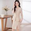 Women's OL Mid-Sleeve Blazer Vest Dress Two-Piece Set