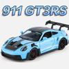 1:32 911 Gt3Rs Targa Miniatura Coche Deportivo Juguete Modelos Aleación Fundición a Presión Puertas Abiertas Tirar Hacia Atrás Sonido Luz Neumáticos de Goma Adorno Juguetes