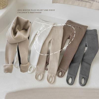 Pantalons pour enfants de 1 à 14 ans, collants solides pour filles, doublure en fourrure, Leggings slim