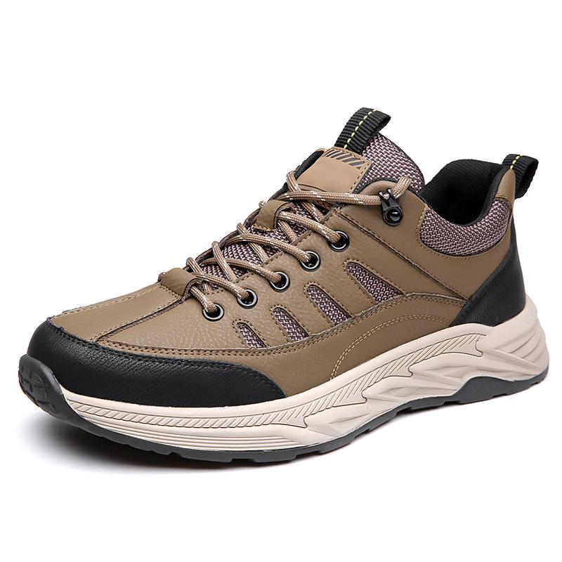 Sneakers Men's Autumn Casual Platform Cowhide Trendy Dad Shoes Outdoor Non-slip Lightweight Mountaineering Shoes